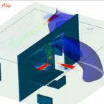 Air flow from natural ventilation inside a wood cabin